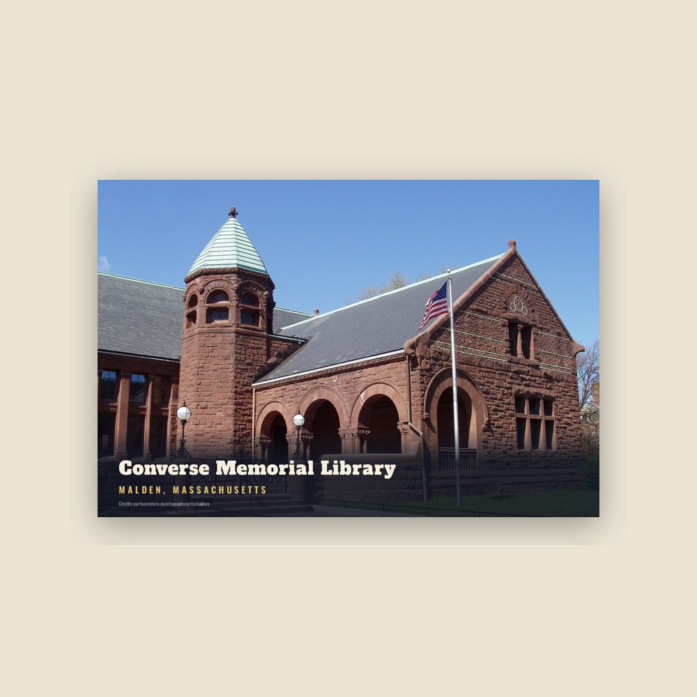 Malden Converse Memorial Library Postcard