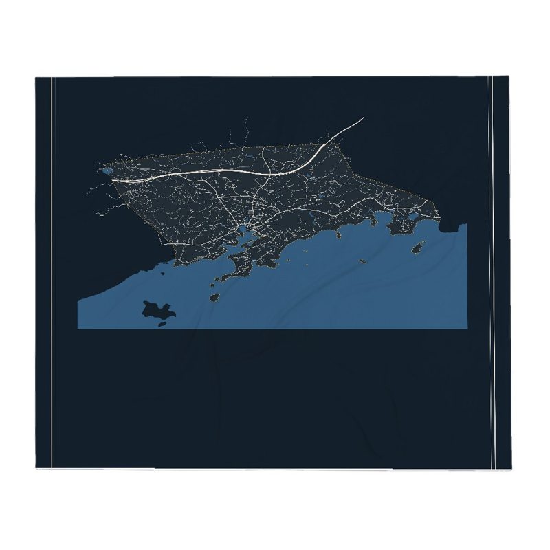 Manchester-by-the-Sea Street Map Throw Blanket