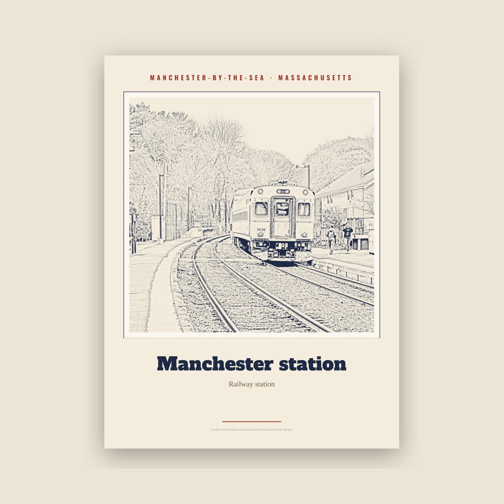 Manchester-by-the-Sea Manchester station Landmark Print