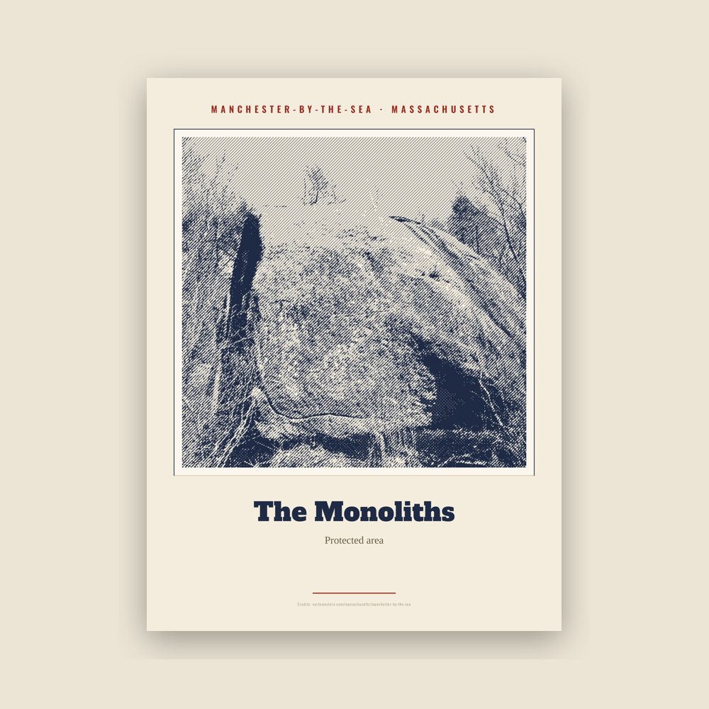Manchester-by-the-Sea The Monoliths Landmark Print