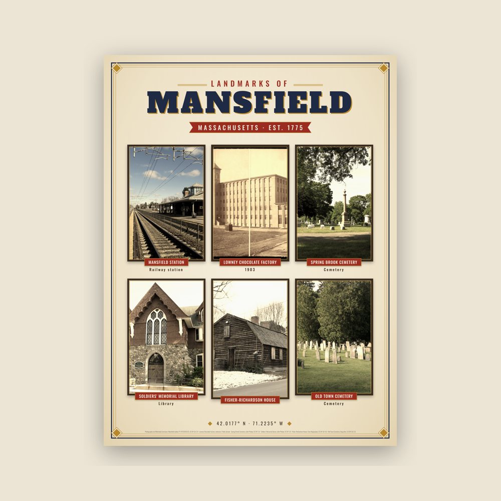 Mansfield Landmarks Photo Poster