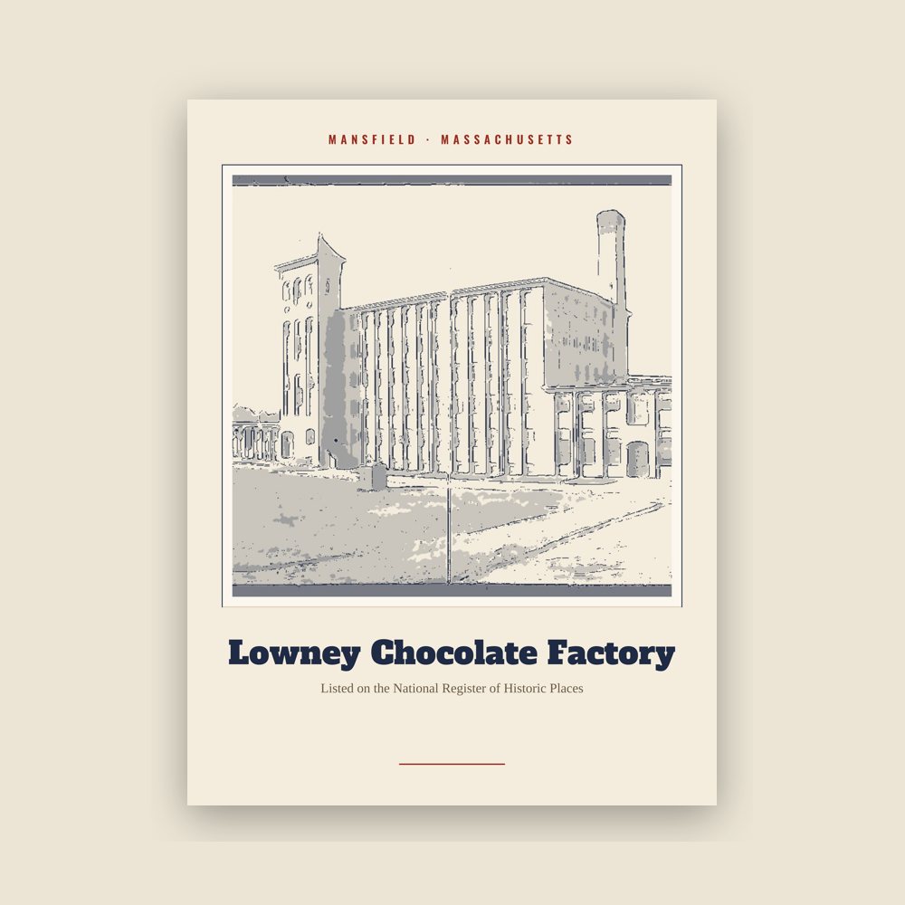 Mansfield Lowney Chocolate Factory Landmark Print