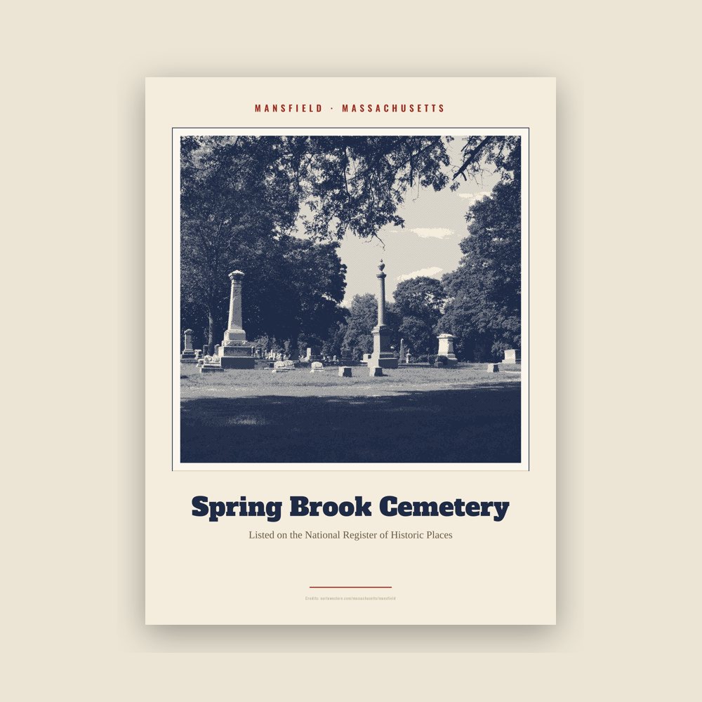 Mansfield Spring Brook Cemetery Landmark Print
