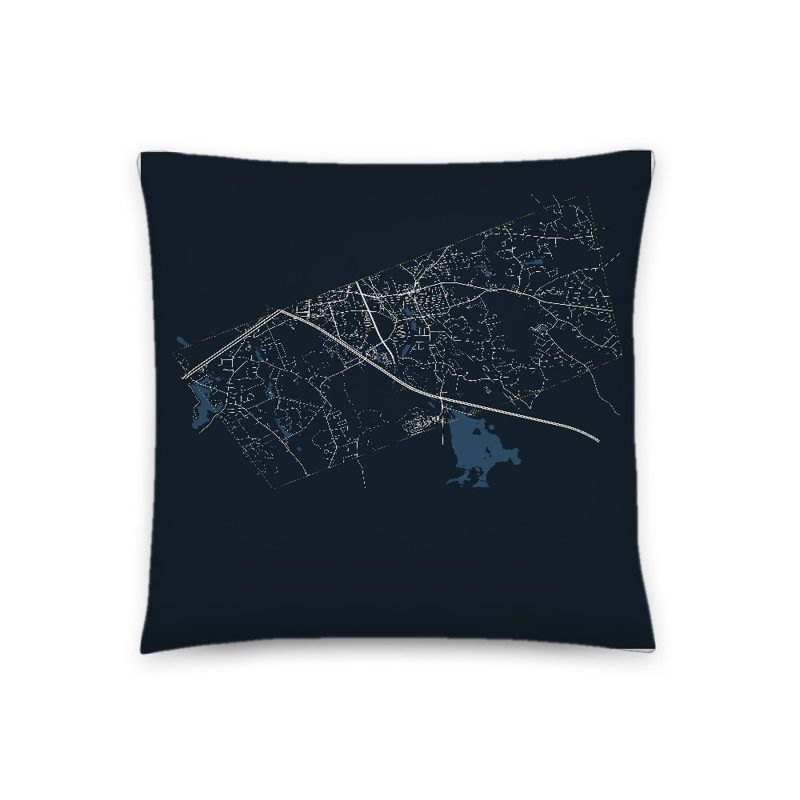 Mansfield Map Throw Pillow