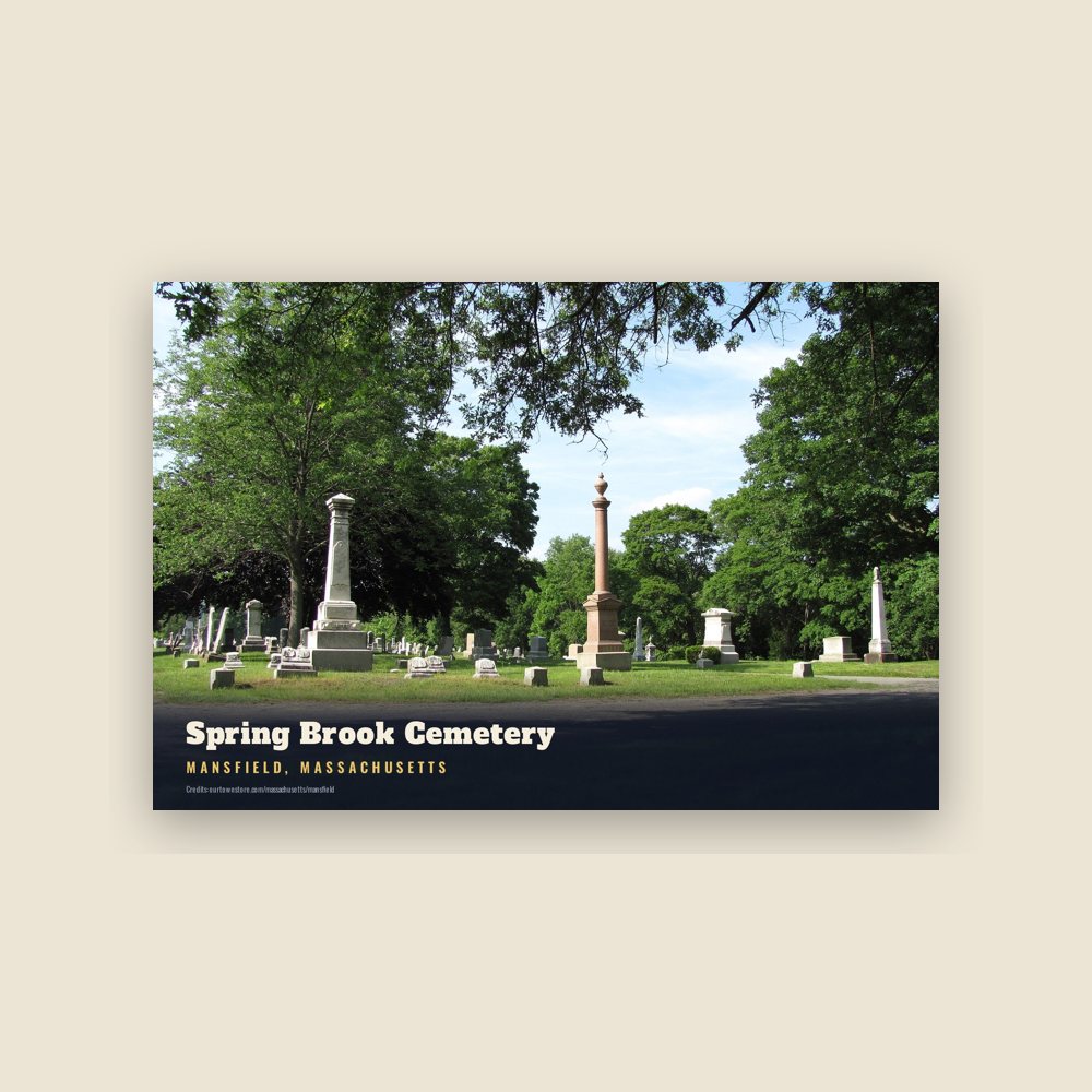 Mansfield Spring Brook Cemetery Postcard