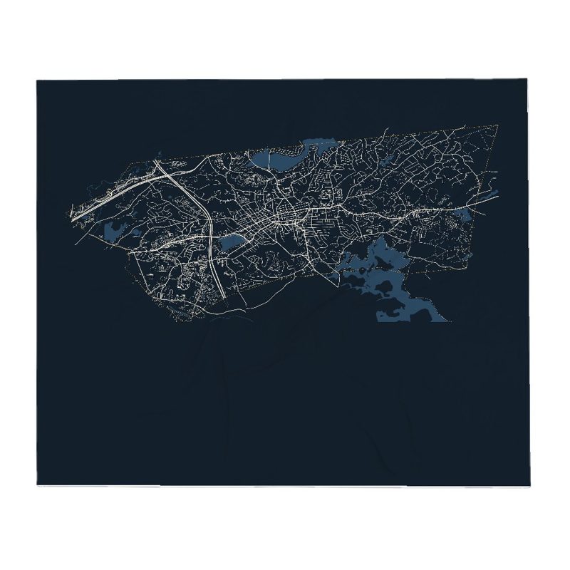 Marlborough Street Map Throw Blanket