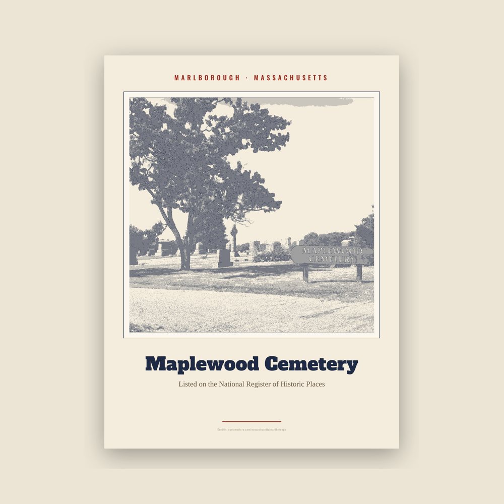 Marlborough Maplewood Cemetery Landmark Print