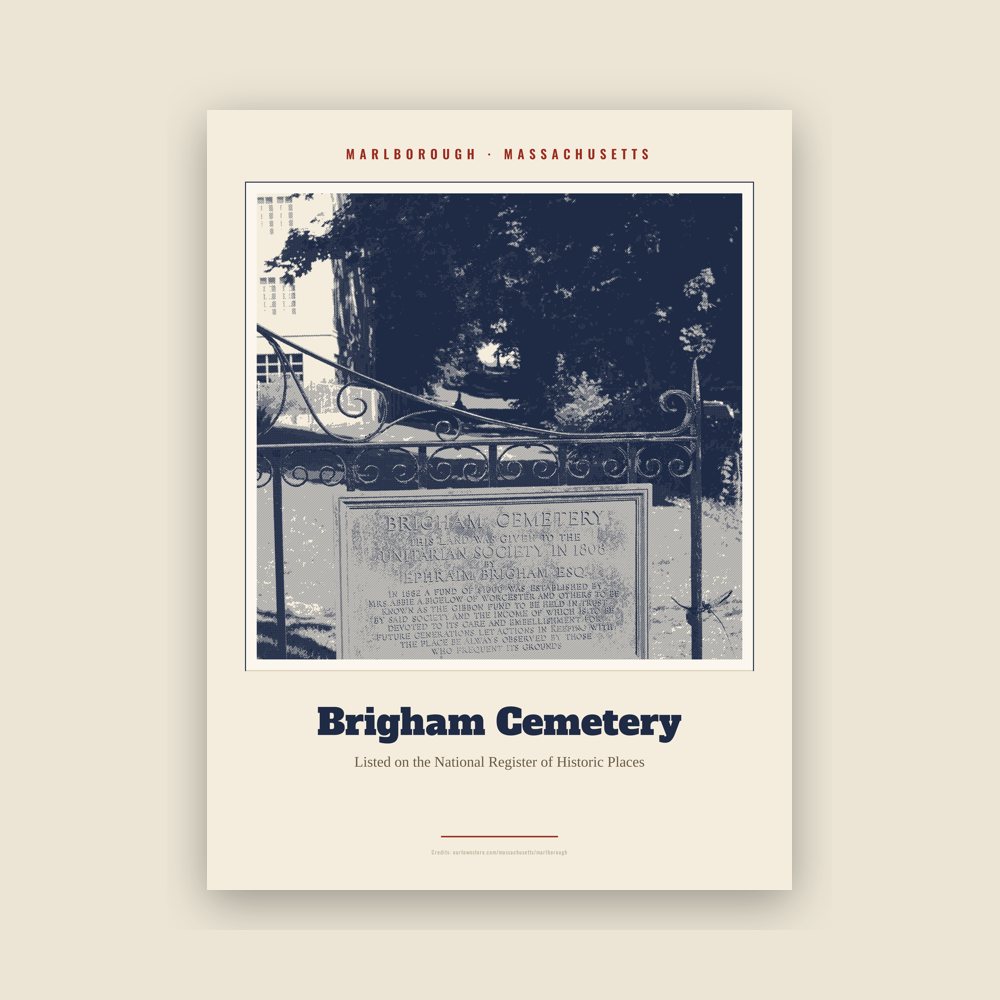 Marlborough Brigham Cemetery Landmark Print