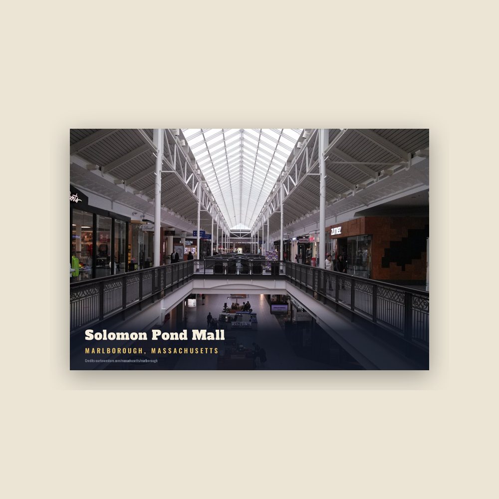 Marlborough Solomon Pond Mall Postcard
