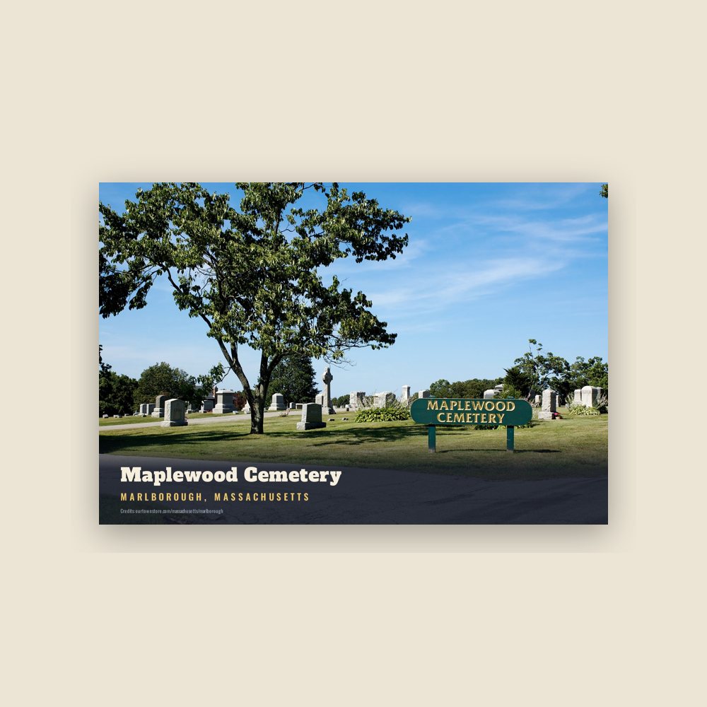Marlborough Maplewood Cemetery Postcard