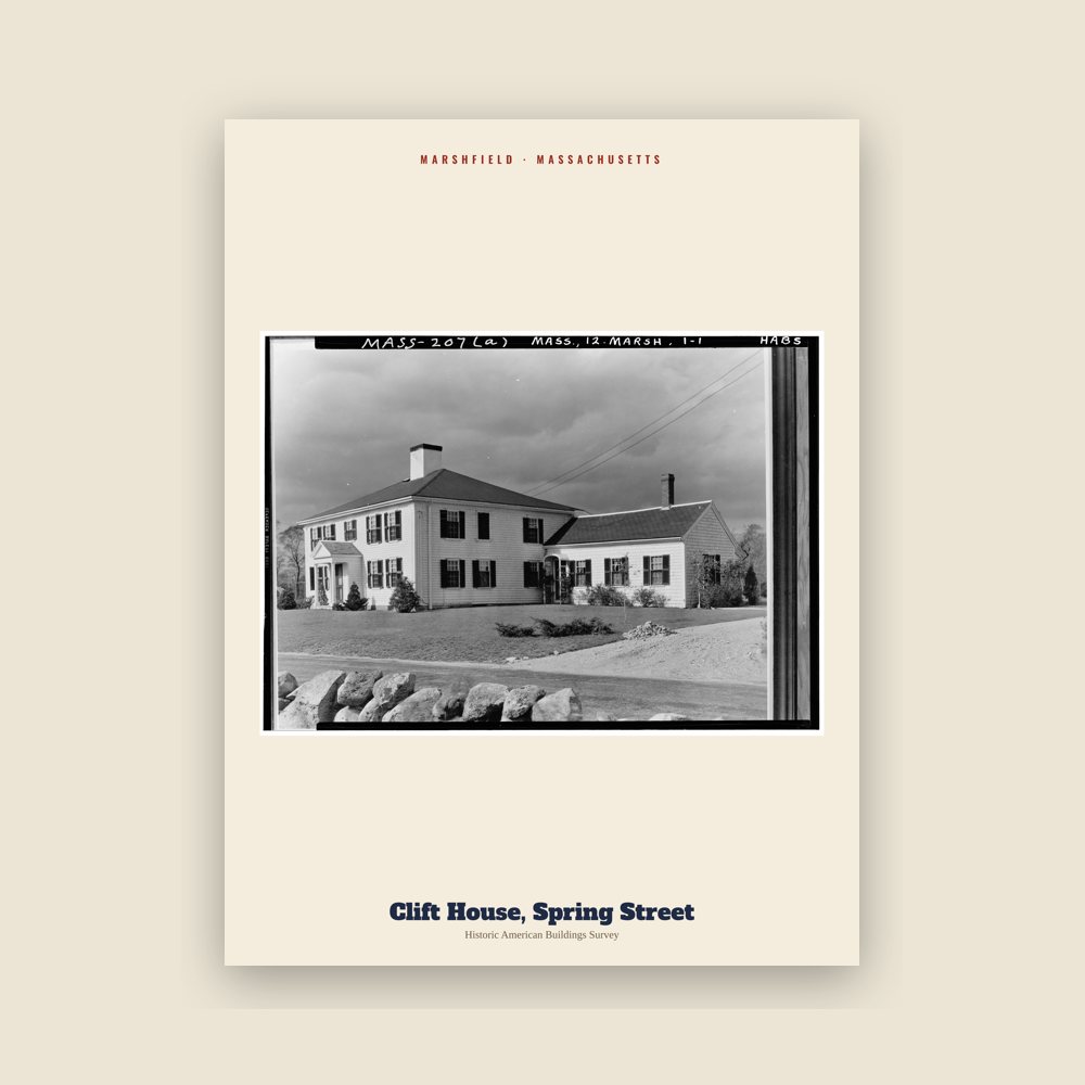 Marshfield Clift House, Spring Street Archive Print