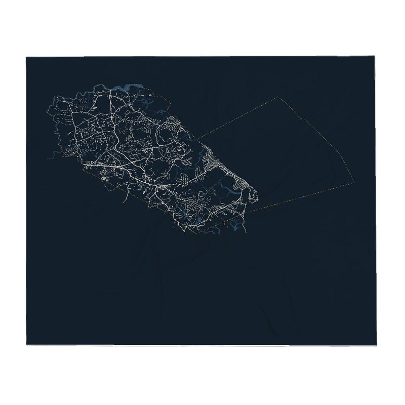Marshfield Street Map Throw Blanket