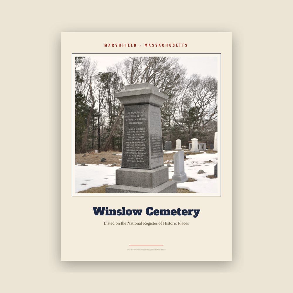 Marshfield Winslow Cemetery Landmark Print