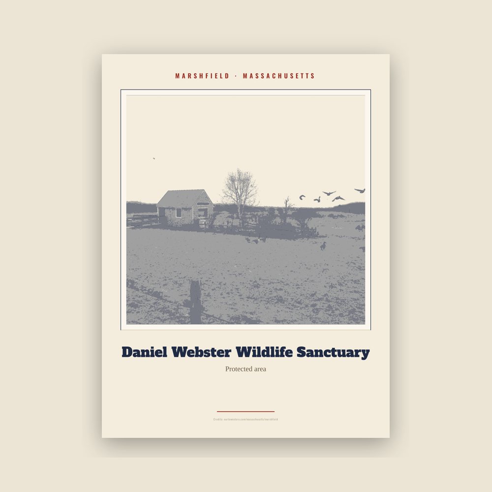 Marshfield Daniel Webster Wildlife Sanctuary Landmark Print