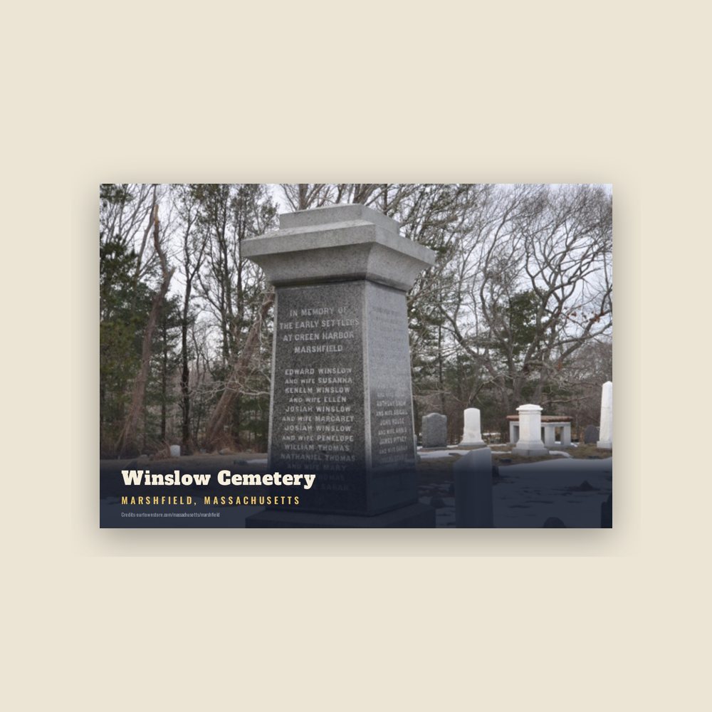 Marshfield Winslow Cemetery Postcard