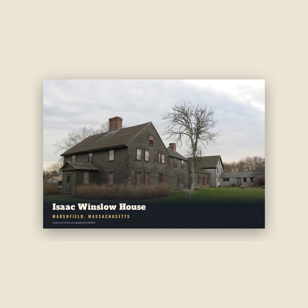 Marshfield Isaac Winslow House Postcard