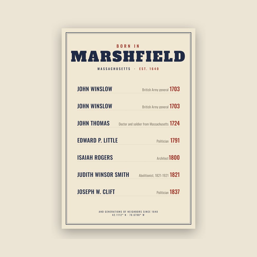 Marshfield “Born In” Poster