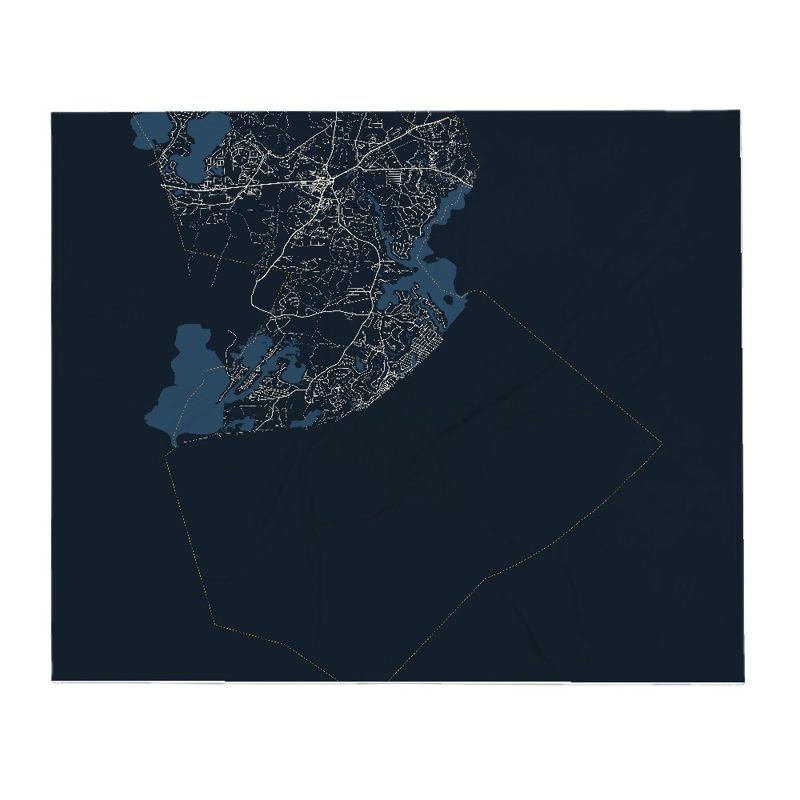 Mashpee Street Map Throw Blanket