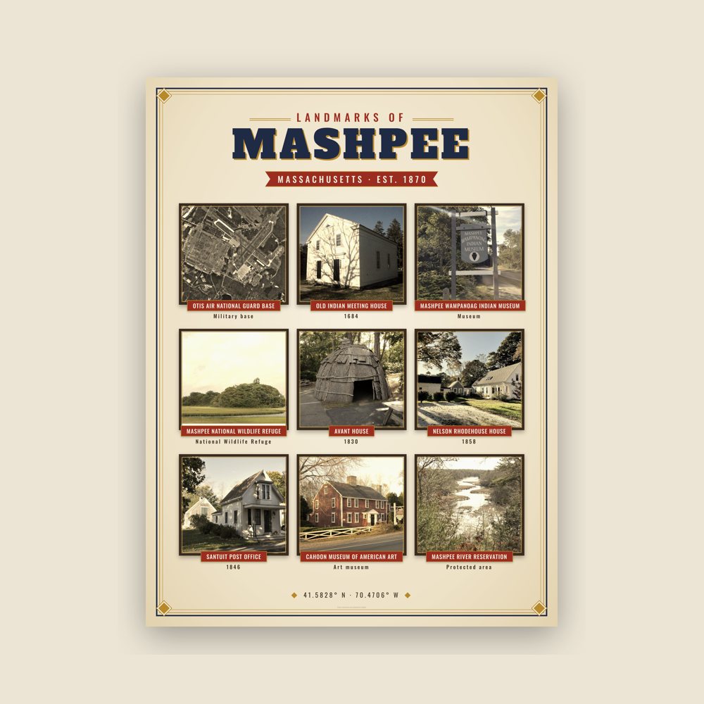 Mashpee Landmarks Photo Poster