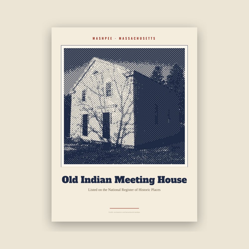 Mashpee Old Indian Meeting House Landmark Print