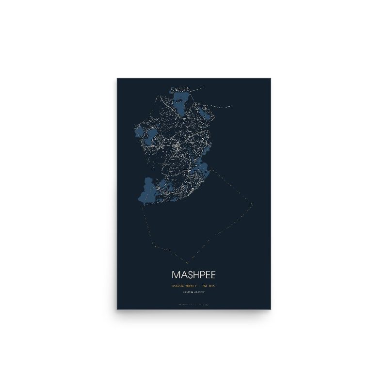 Mashpee Street Map Poster · Midnight