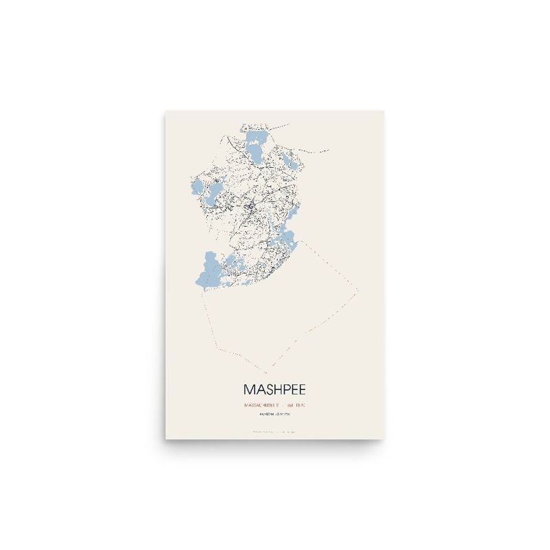 Mashpee Street Map Poster · Linen