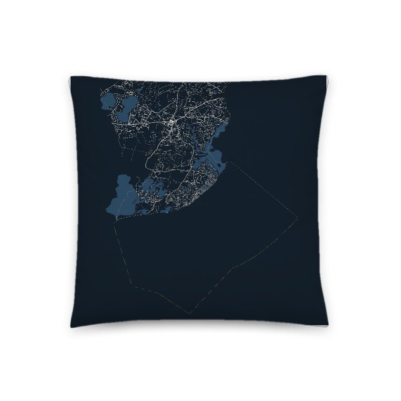 Mashpee Map Throw Pillow