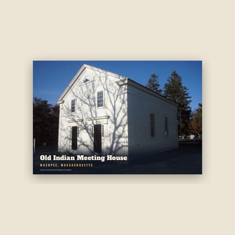 Mashpee Old Indian Meeting House Postcard