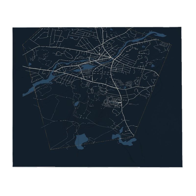 Maynard Street Map Throw Blanket