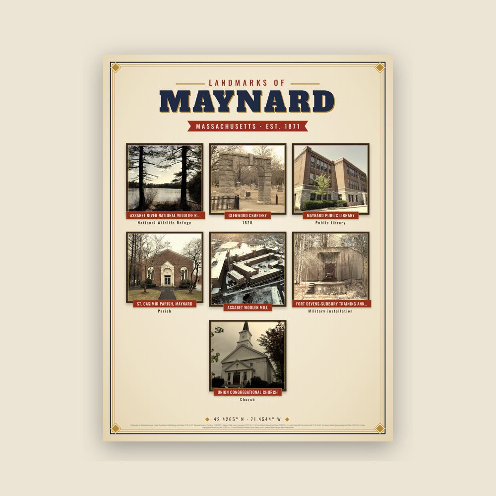 Maynard Landmarks Photo Poster
