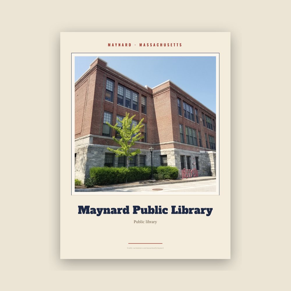 Maynard Maynard Public Library Landmark Print