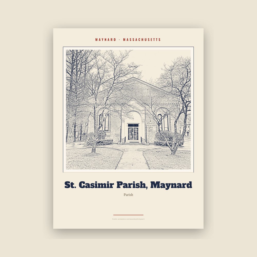 Maynard St. Casimir Parish, Maynard Landmark Print