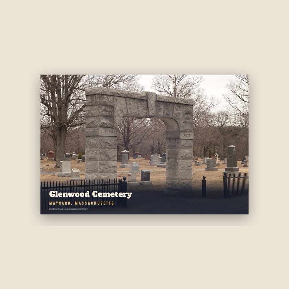 Maynard Glenwood Cemetery Postcard