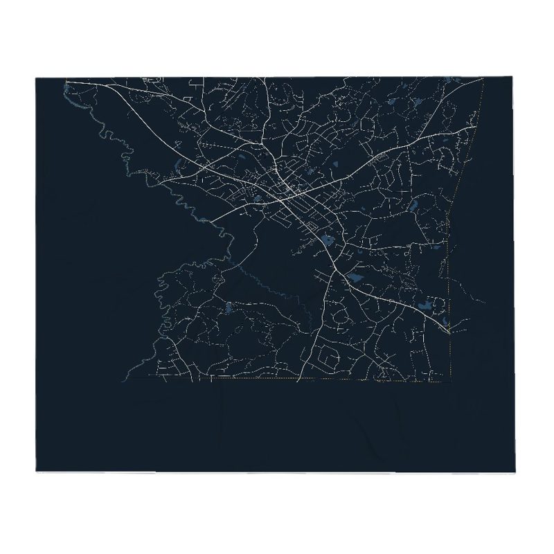 Medfield Street Map Throw Blanket