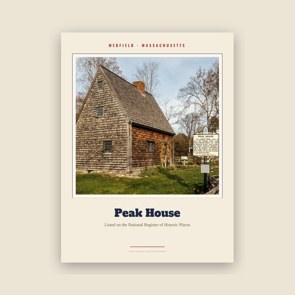 Medfield Peak House Landmark Print