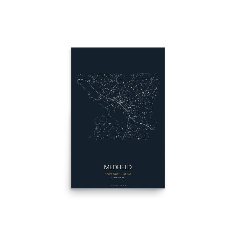 Medfield Street Map Poster · Midnight