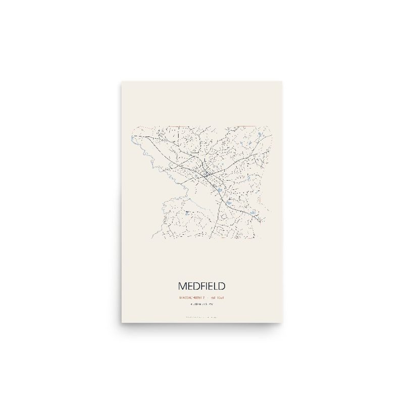 Medfield Street Map Poster · Linen