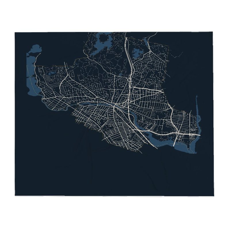 Medford Street Map Throw Blanket