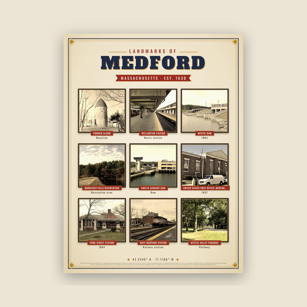 Medford Landmarks Photo Poster