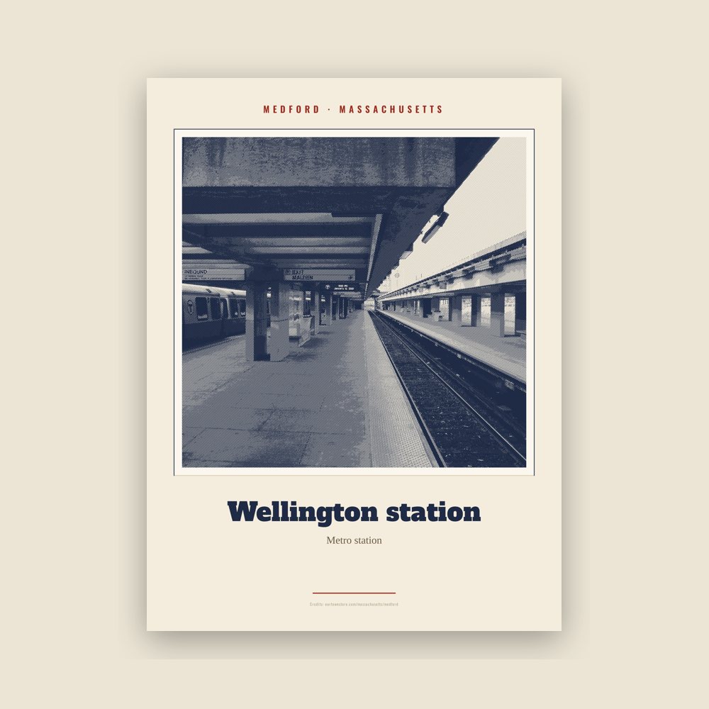 Medford Wellington station Landmark Print