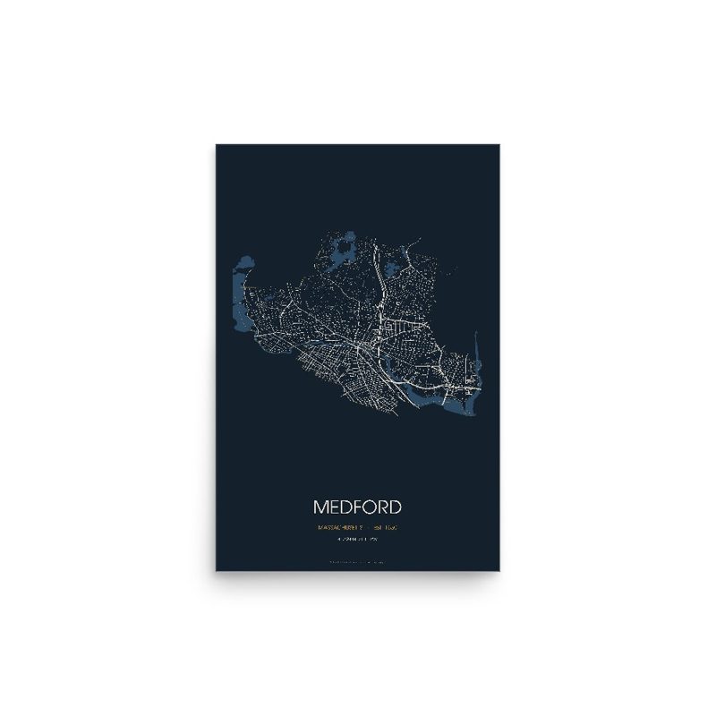 Medford Street Map Poster · Midnight