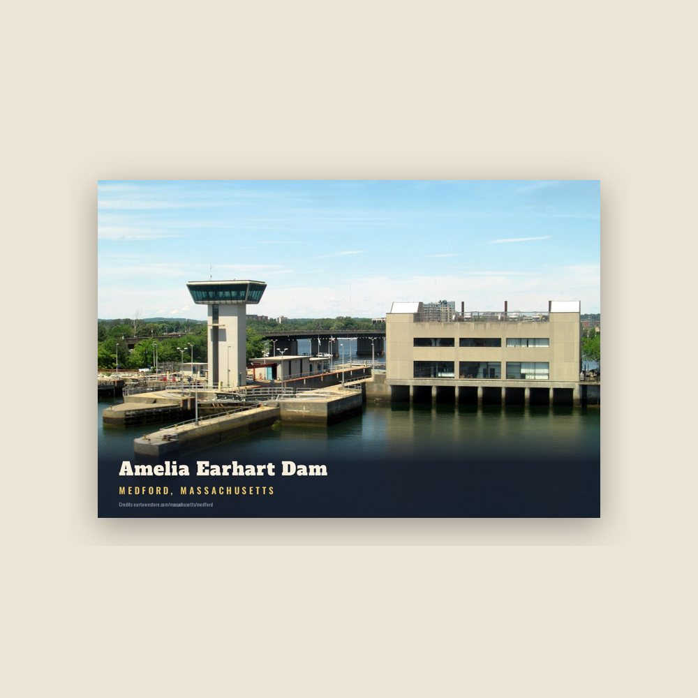 Medford Amelia Earhart Dam Postcard