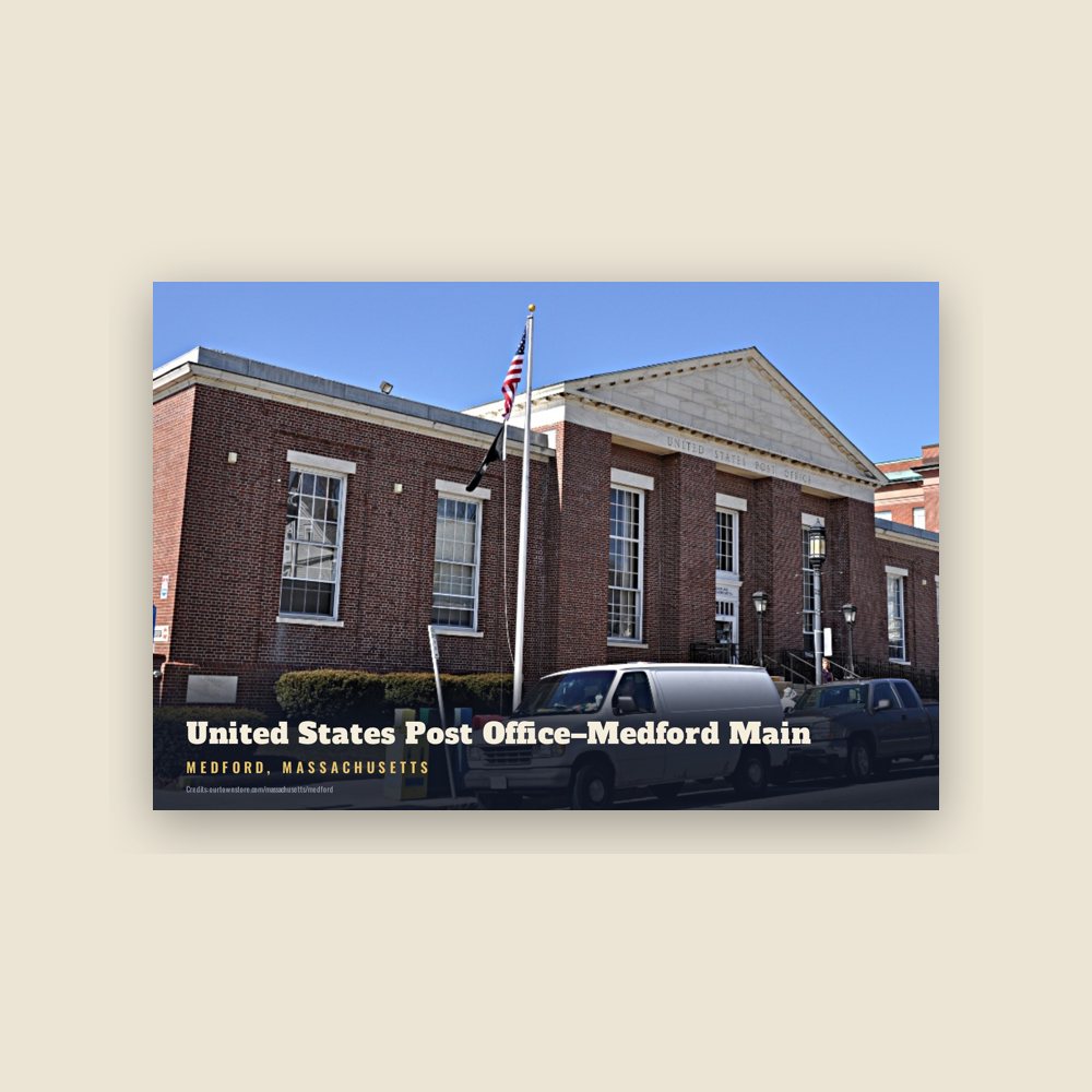 Medford United States Post Office–Medford Main Postcard