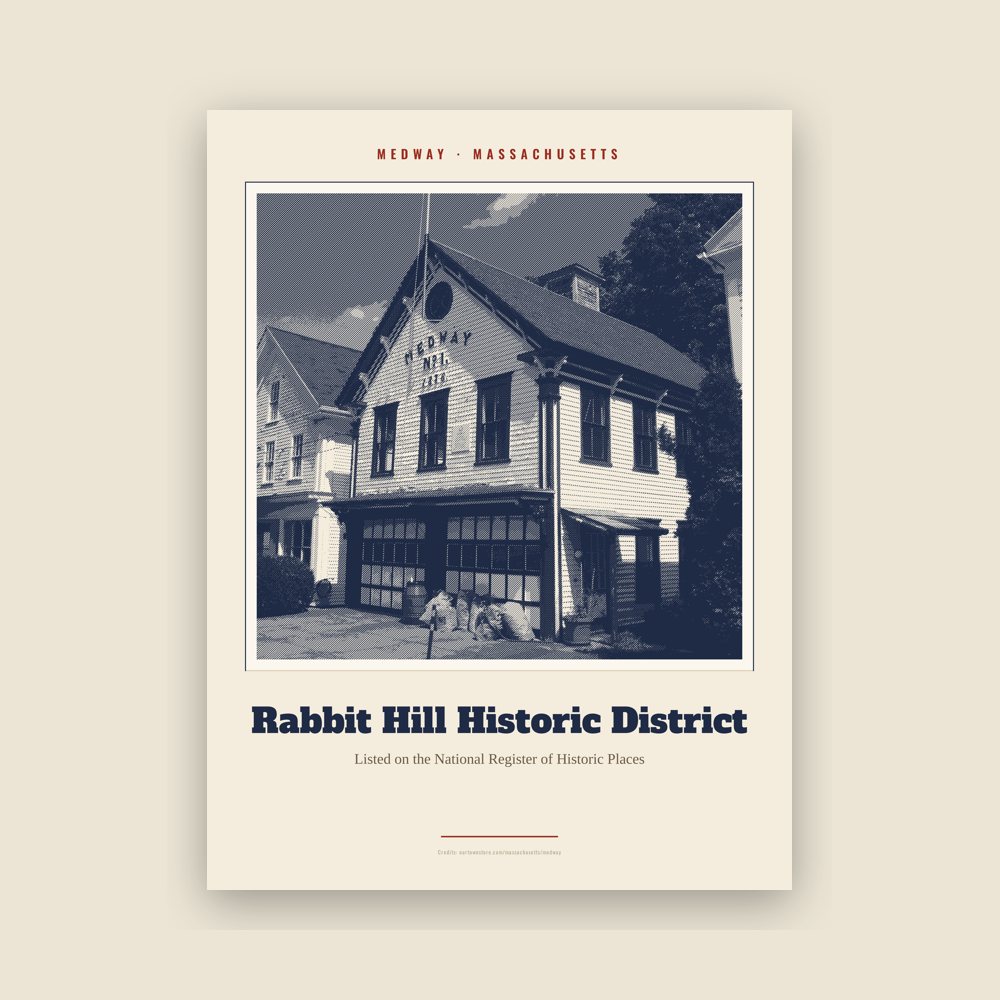 Medway Rabbit Hill Historic District Landmark Print