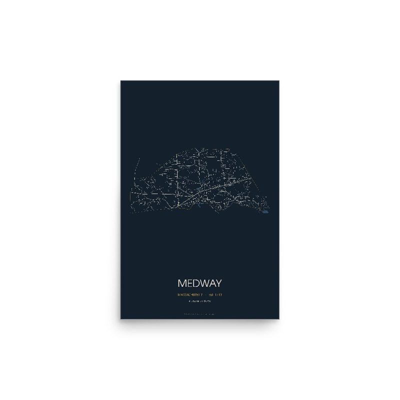 Medway Street Map Poster · Midnight