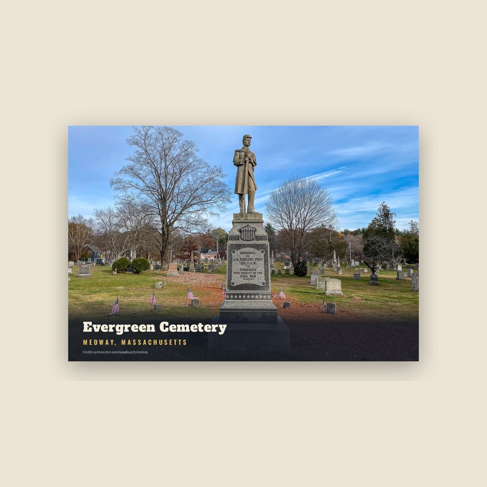 Medway Evergreen Cemetery Postcard