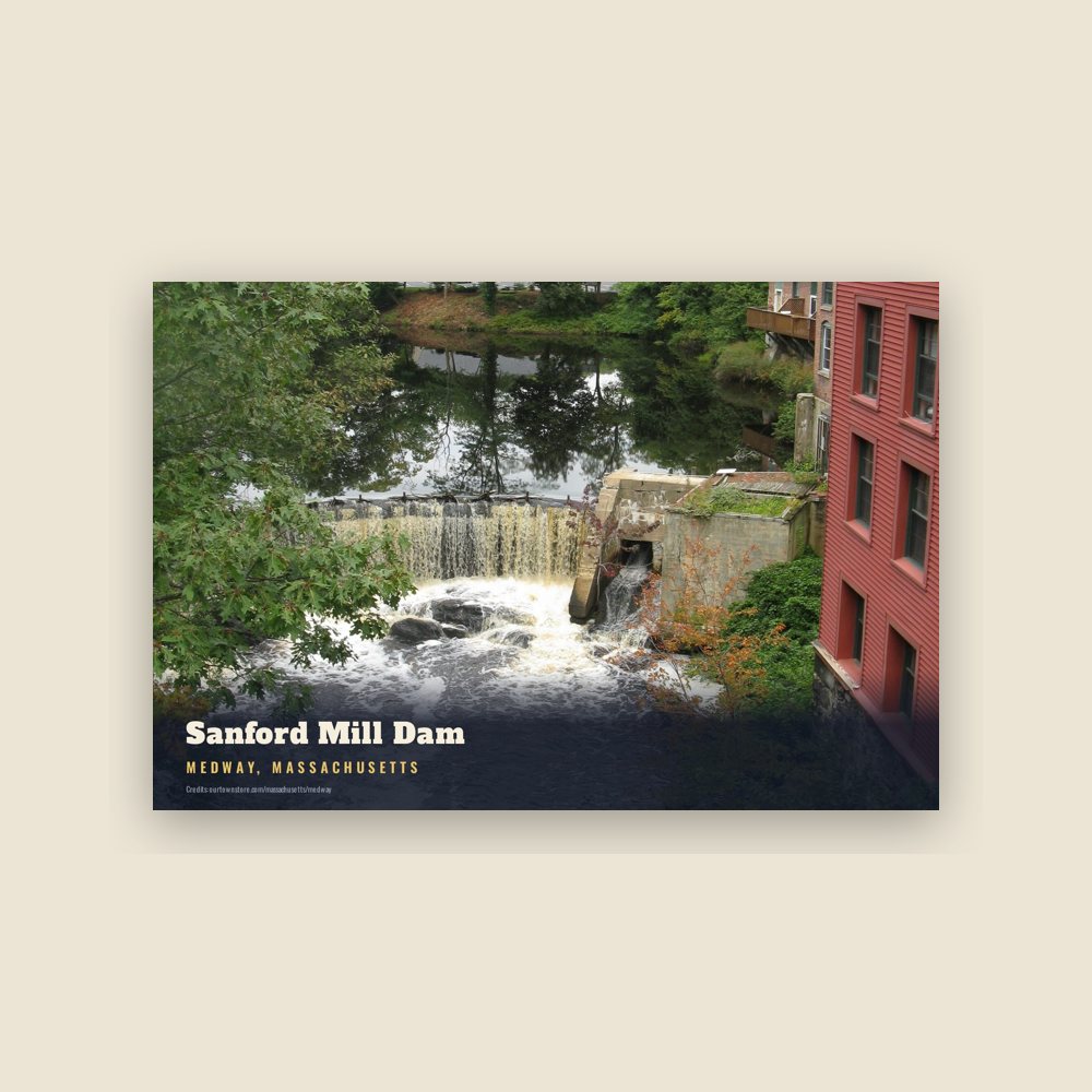 Medway Sanford Mill Dam Postcard
