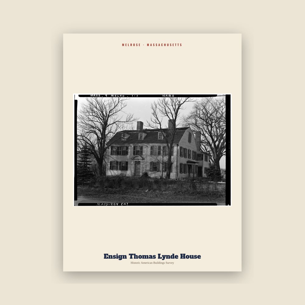 Melrose Ensign Thomas Lynde House Archive Print