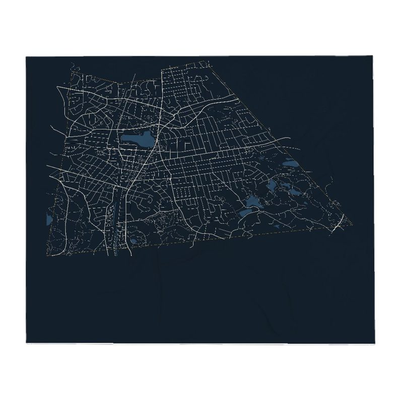 Melrose Street Map Throw Blanket