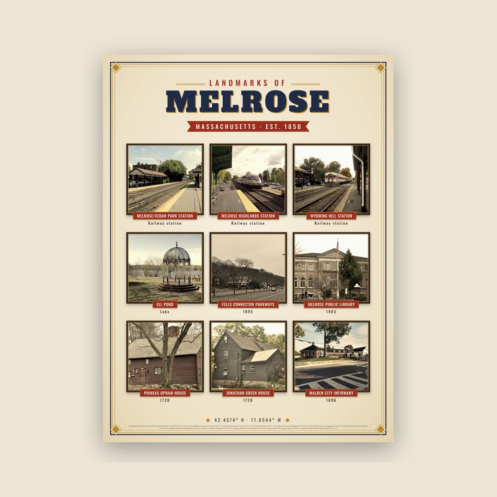 Melrose Landmarks Photo Poster
